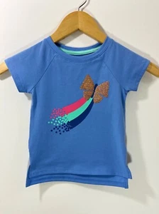 Neu mit Etikett Mädchen 2T Cat & Jack kurzärmliges T-Shirt Oberteil Schmetterling Regenbogen Pailletten - Bild 1 von 7