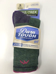 Darn Tough Merinowolle 1908 Damen Wander-/Trekboot Crew Socke Größe Small Moos NEU - Bild 1 von 4