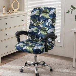 Stretch Printed Computer Office Chair Covers, Removable Washable Anti-Dust - Picture 1 of 60