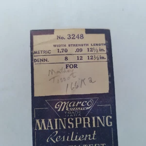 Marco 3248  main Spring 1.70  .09  12 in. tissot   b31 - Picture 1 of 1