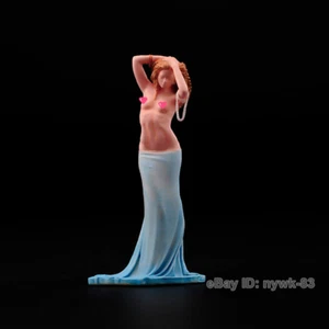 1/64 Scene Props Blue Dress Girl Miniatures Figures Model For Car Vehicles Toys - Picture 1 of 5