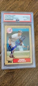 1987 TOPPS SIGNED AUTO CARD JUAN ESPINO NEW YORK YANKEES LATIN PSA DNA # 239 - Bild 1 von 1