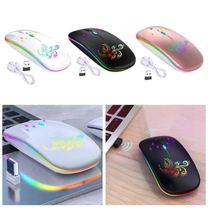 LED Wireless Mouse BT3.0 BT5.2 2.4G Slim Portable for Office PC - Picture 1 of 7