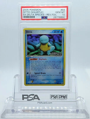 POKEMON EX DELTA SPECIES DITTO SQUIRTLE #64 REVERSE PSA 10 GEM MINT #28778890 - Image 1 of 3
