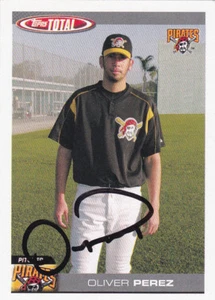 OLIVER PEREZ PITTSBURGH PIRATES SIGNED CARD METS MARINERS INDIANS NATIONALS - Picture 1 of 1