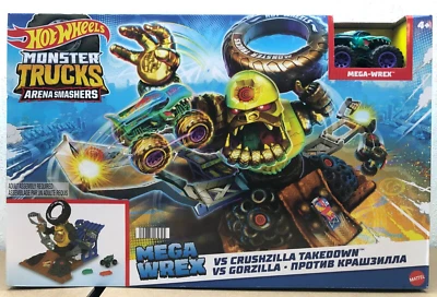 Hot Wheels® Monster Trucks Arena Smashers MEGA WREX VS CRUSHZILLA TAKEDOWN 4+