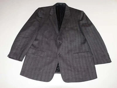 Мужское спортивное пальто Petrocelli в елочку размер 46 обычный угольно-серый 100% шерсть - Изображение 1 из 4