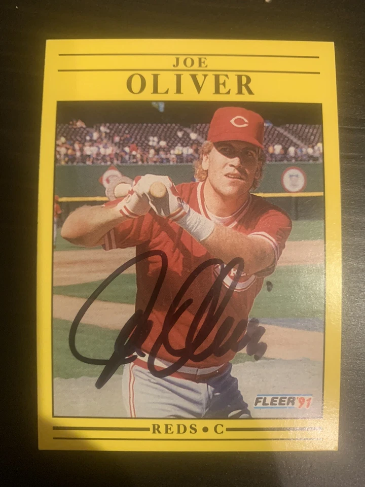 1991 Fleer #75 Joe Oliver Cincinnati Reds Signed Card Autographed - Image 1 of 1