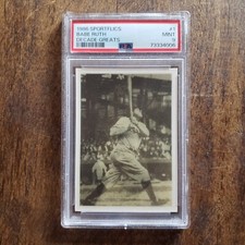 1986 Sportflics #1 Babe Ruth Decade Greats Lenticular 3D NY Yankees • PSA 9 Mint