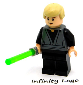 LEGO Luke Skywalker Dark Gray Jedi Robe Minifig Star Wars Episode VI Skiff 9496