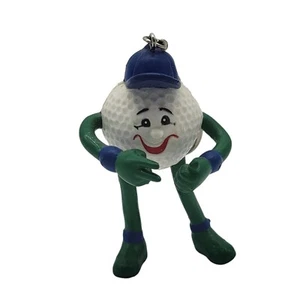 Schlüsselanhänger lächelnder Golfball mit Hut Good Life Posen 3" Golfwagen Buddy Geschenk - Bild 1 von 4