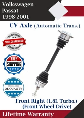 Новая оригинальная передняя правая ось CV для 1998-2001 Volkswagen Passat 2WD автоматическая коробка передач. - Изображение 1 из 4