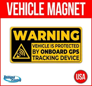 WARNUNG AN BORD GPS SCHUTZ Schwerlast Fahrzeug Magnet LKW Auto Aufkleber Schild - Bild 1 von 4