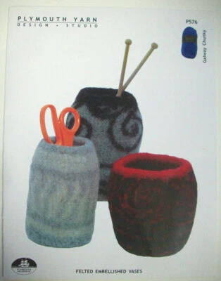 Felted Embellsihed vases knitting pattern - Image 1 of 2