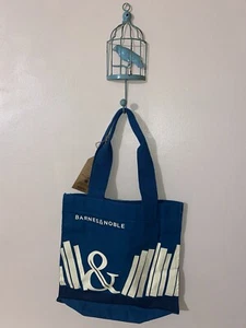 Türkisfarbene Beuteltasche Büchertasche Brandneu Barnes und edle Baumwolle 14x14 B&N neu mit Etikett Neu mit Etikett - Bild 1 von 3