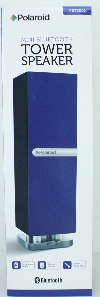 Polaroid  Mini Bluetooth Tower Speaker Remote Rechargeable BLUE Rare NEW - Image 1 of 4