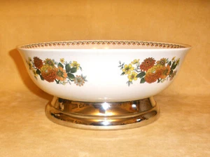 Cuenco grande para servir con base plateada - Colección Mandalay Dynasty de Myott - Imagen 1 de 5