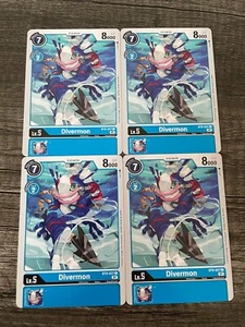 Divermon BT9-027 C x4 Playset Digimon TCG X Record - Picture 1 of 1