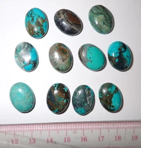 Cabujón plano ovalado piedra turquesa 18x13 mm 112 quilates 11 piezas 22,4 gramos - Imagen 1 de 6