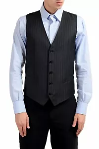 Dolce & Gabbana Men's 100% Wool Gray Striped Button Up Dress Vest US 40 IT 50 - Picture 1 of 5