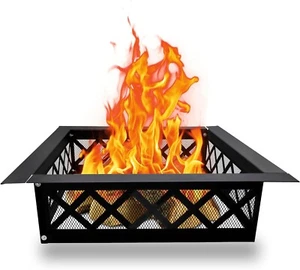 Fire Pit Ring - Insert Square 36" Outside &30" Inside - Black Coated Steel - Picture 1 of 8