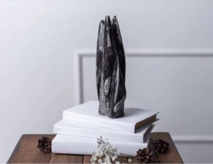 12” MORTALITY TOWER POLISHED ORTHOCERAS MULTI CEPHALOPOD FOSSIL SCULPTURE - Picture 1 of 9