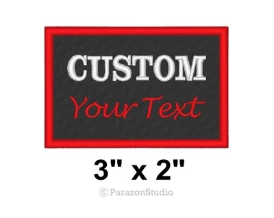 Custom Embroidered Name Tag Sew on Patch Rocker Biker Badge 3" x 2" (B) - Image 1 of 4