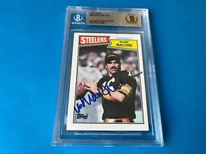 Tarjeta firmada por Mark Malone Steelers 1987 Topps automática Beckett BAS losa - Imagen 1 de 2