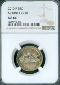 2010 P MOUNT HOOD WHITE LABELQUARTER NGC MS66 BUSINESS STRIKE 2ND FINEST GRADE . - Picture 1 of 2