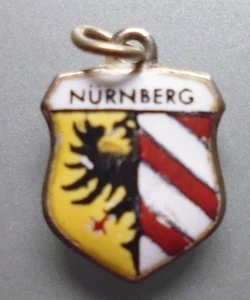 Anhänger - Bettelarmband - Wappen Email - Nürnberg    - 800 er Silber - Bild 1 von 2