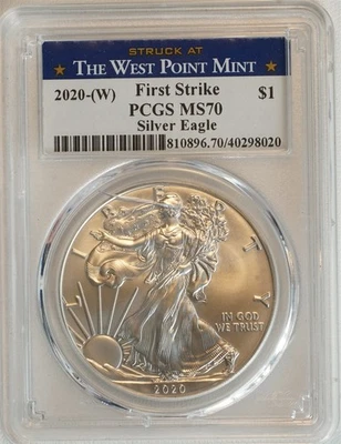 2020 W Silver Eagle First Strike PCGS MS 70 $1 US COIN - Image 1 of 4