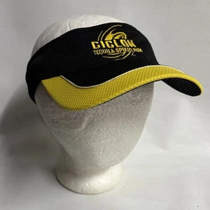 Vtg 2004 Bacardi Ciclon Tequila Spiked Rum Black Yellow Hook And Loop Visor - Picture 1 of 6