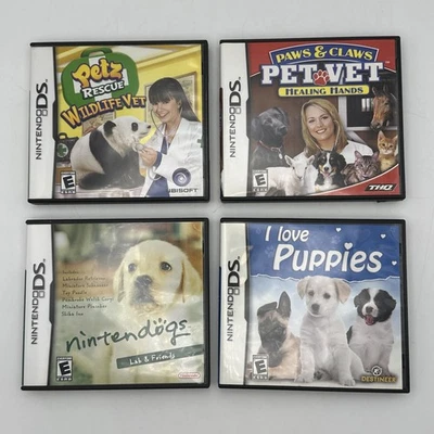 Nintendo DS 4 Game Lot CIB Nintendogs Petz Rescue Paws & Claws I Love Puppies - Image 1 of 4