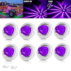 LED Watermelon Light Clearance Truck Trailer Side Marker Strobe Lamp +Brackets - Foto 1 di 26