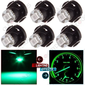 6 PIEZAS T4/T4.2 LED NEO CUÑA VERDE PANEL DE INSTRUMENTOS BOMBILLA LÁMPARA PARA LINCOLN - Imagen 1 de 7