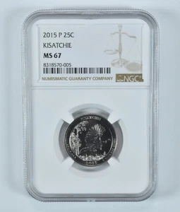 2015-P Washington Quarter Kisatchie America The Beautiful MS67 NGC *5819 - Picture 1 of 5