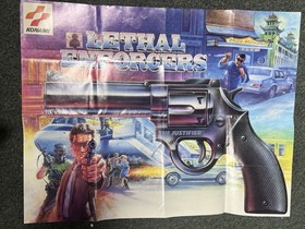 LETHAL ENFORCERS Sega CD Genesis KONAMI 1993 Game Promo Insert Poster Rare 