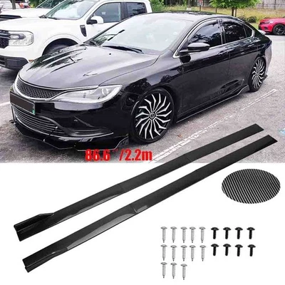 86.6'' Side Skirt Extension Rocker Panel Lip For Chrysler 200 2011-2017 Carbon Foto 1 de 4
