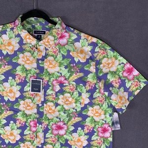Club Room Shirt Men XXL Pink Purple Bloomcore Tiki Tropical Hawaiian Resort New - Picture 1 of 12