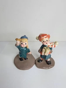 2 Estatuillas Navideñas Napco 1958 "Alegría" y Saludos Temporada ". - Imagen 1 de 16