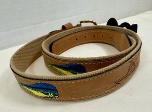 Zep-Pro Belt 36 Yellow Fin Tuna Fishing Leather Brass Buckle - Picture 1 of 8