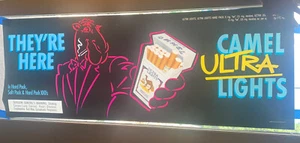 Vintage Camel Ultra Lights light box cover/ window poster 49x18" - Picture 1 of 1