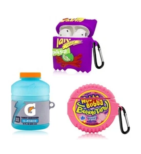 Lot of 3 Airpods 1/2 Case Covers Takis, Hubba Bubba, Gatorade - Foto 1 di 7