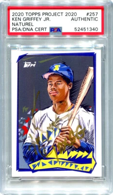 Ken Griffey Jr Signed Topps Project 2020 Card #257 Inscribed 10x GG Gold 1/1 PSA - Image 1 of 2