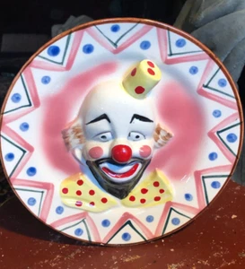 Rare Vtg Clown Head Face Planter Plate Vase Free Standing Japan - Picture 1 of 6