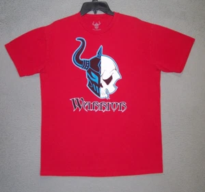 Warrior Shirt Adult Large Red Graphic Skull Vikings Short Sleeve Cotton Mens - Picture 1 of 13