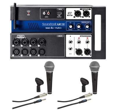 Soundcraft Ui12 12-In Digital Mixer w/Wifi+App Control+Recording+(2) Samson Mics - Image 1 of 4