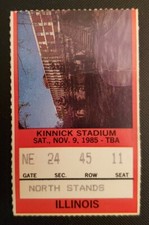 Iowa Hawkeyes Illinois Football Ticket Stub 11/9 1985 Chuck Long 4 TD Rose Bowl