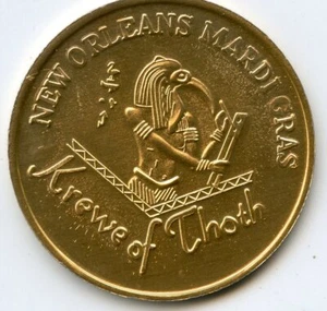 .Mardi Gras Doubloon Krewe of Thoth 1979 Aluminum Gold - Imagen 1 de 2