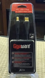 GIGAWARE 26-712 COMPUTER CABLE USB-A MALE to USB-B MALE 3 - Deal - Picture 1 of 2
